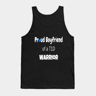 Proud Boyfriend White Text Blue Heart Tank Top